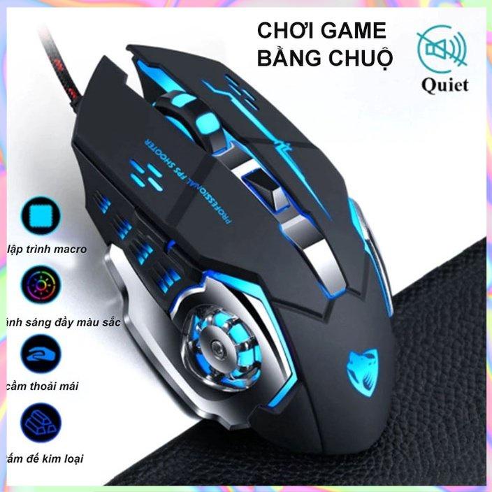 Chuột Game V6 Có Dây Đèn LED 7 Màu - Thiết Kế Đẹp, Chuột Máy Tính Văn Phòng Chơi Game Cao Cấp