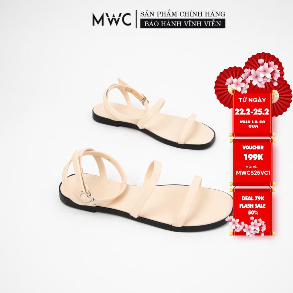 Giày Sandal Nữ thời trang MWC giày sandal 2 quai ngang mảnh xinh xắn thời thượng NUSD- 2886