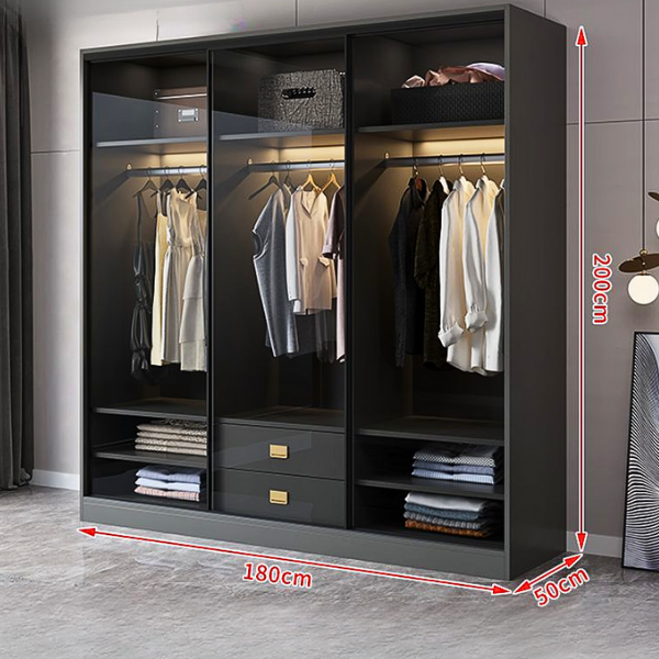 [Miễn phí lắp đặt &amp; vận chuyển - Trả góp 0%] Tủ quần áo cánh kính đẹp hiện đại thương hiệu Ohaha - TCK008