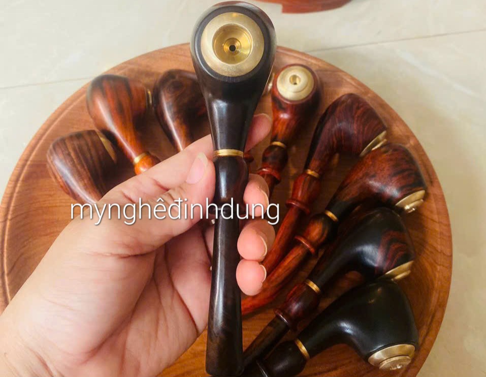 Tẩu sì gà hút  thuốc phong cách lịch mãn đẳng cấp bằng gỗ trắc đỏ đen