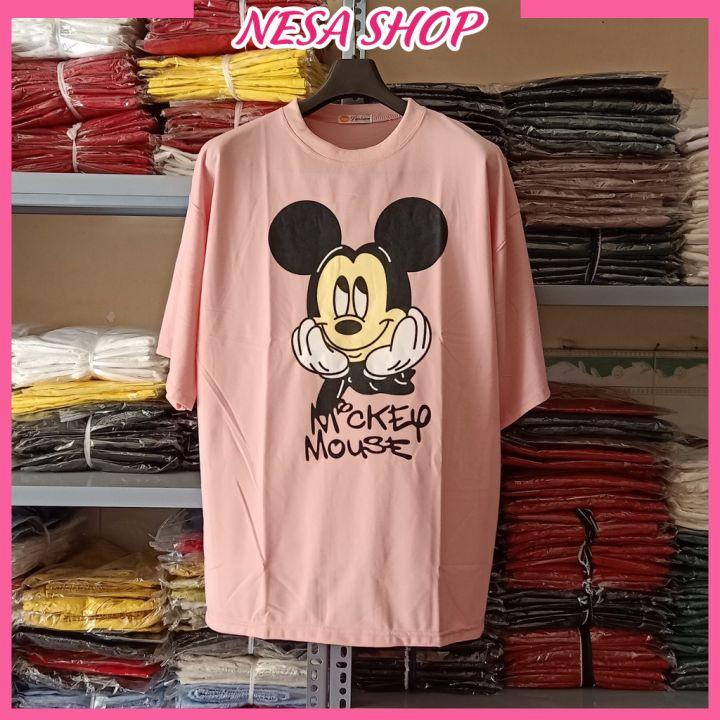 Áo thun nam nữ form rộng, Áo phông tay lỡ, chất liệu thun cotton co giãn, áo unisex hình Chuột Mickey NeSa Shop