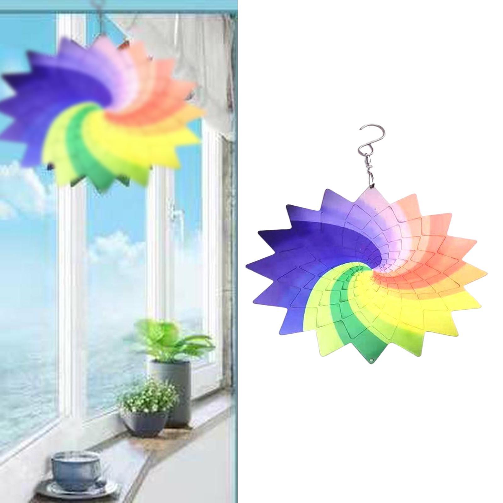 8\" Metal Hanging Wind ,Wind Turntable Rotating Wind Chime Bells for