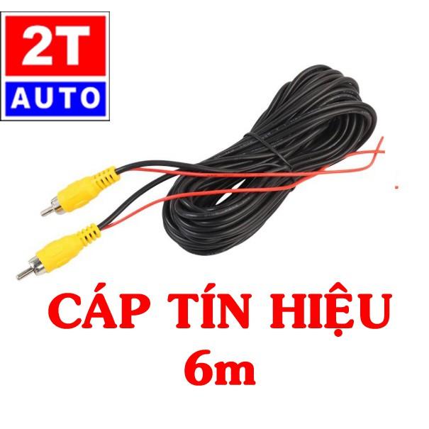 Dây cáp tín hiệu AV 2 đầu đực dùng cho camera lùi, sườn xe, camera 360- dài 6 mét:  SKU:315