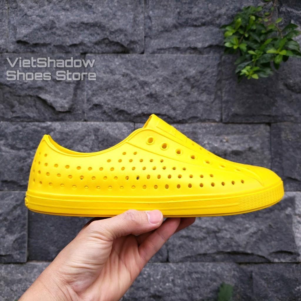 Giày nhựa đi mưa nam nữ - Chất liệu nhựa xốp siêu nhẹ - Màu vàng
