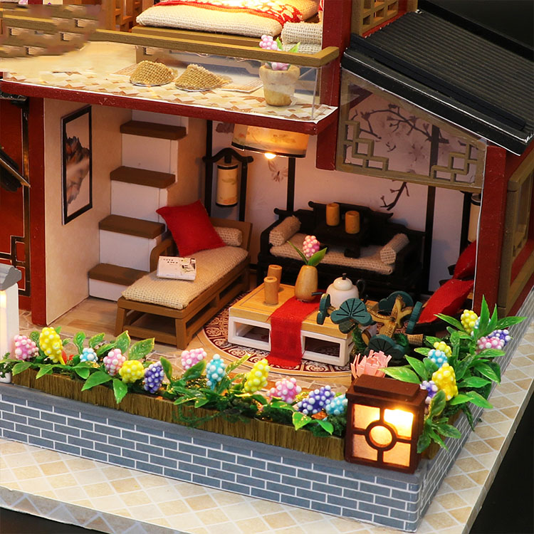 Mô hình nhà DIY Doll House Auspicious Sign Loft Kèm Mica Chống bụi và Bộ công cụ lắp ráp