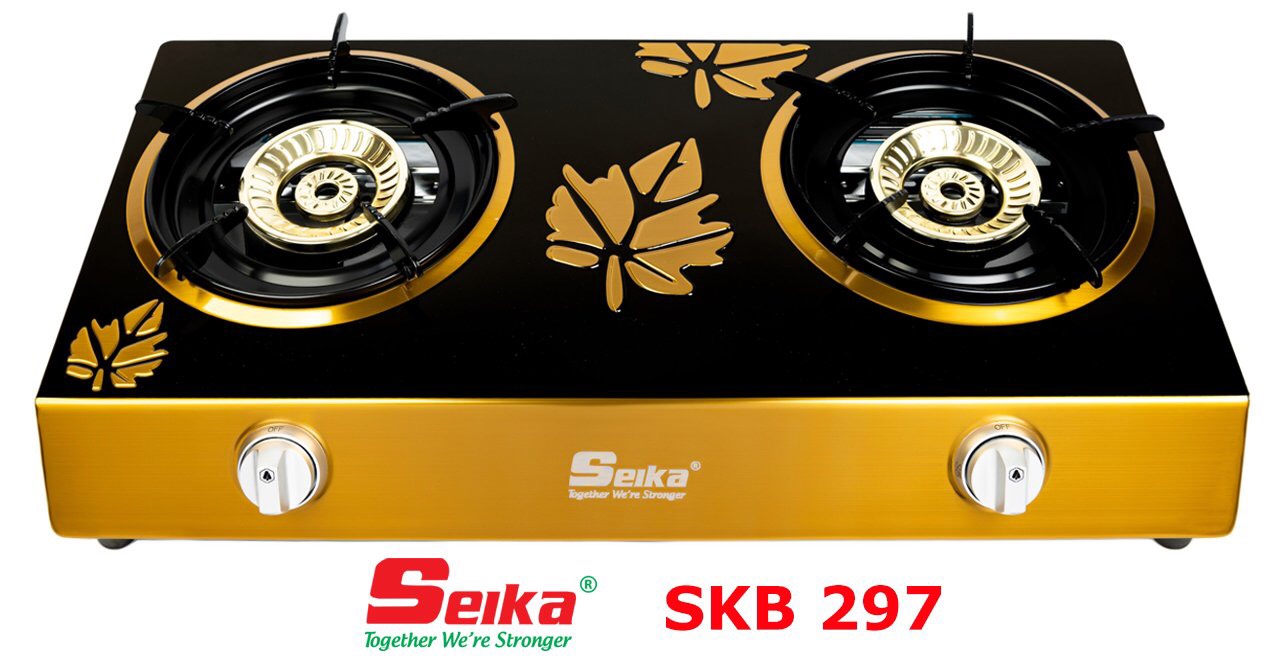 BẾP GAS ĐÔI INOX SEIKA (SEN ĐỒNG Ø 120) SKB297 – HÀNG CHÍNH HÃNG