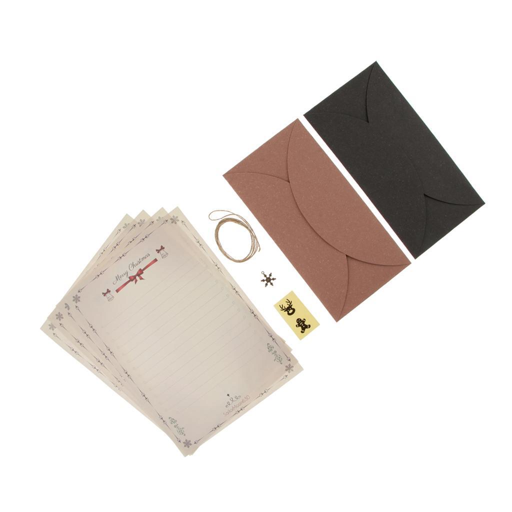 Novelty Christmas Letters Paper with Envelope Self Sealing Sticker Snowflake Shape Pendant