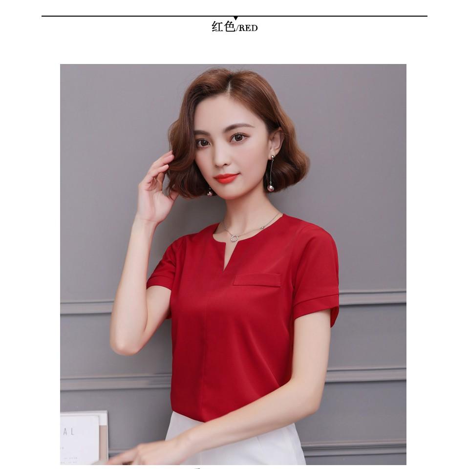 SƠ MI CỔ CHỮ V TAY NGẮN