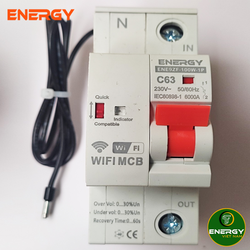 Aptomat MCB - RCBO - SMART MCB AC 2P 32A_63A 6KA ENERGY - Thiết Bị Điện