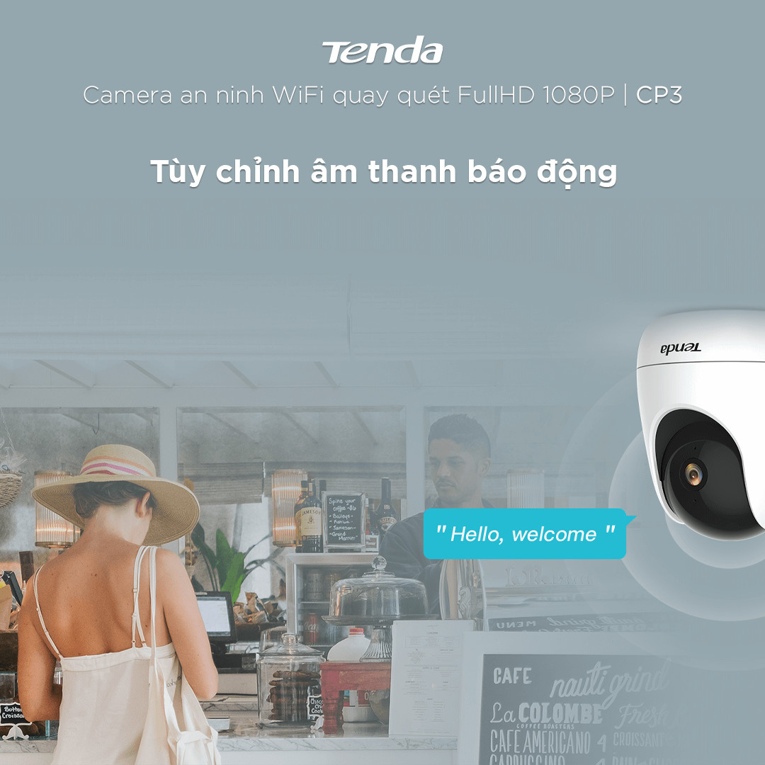 Camera IP Wifi Tenda CP3 Full HD 1080P 360° - Hàng Chính Hãng