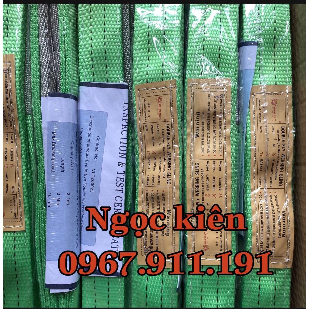 Dây cáp vải cẩu hàng 2 tấn 8 mét,cáp cẩu hàng 2 tấn,Dây cáp vải cẩu hàng 2 Tấn - bản 50mm - Hệ số 5:1