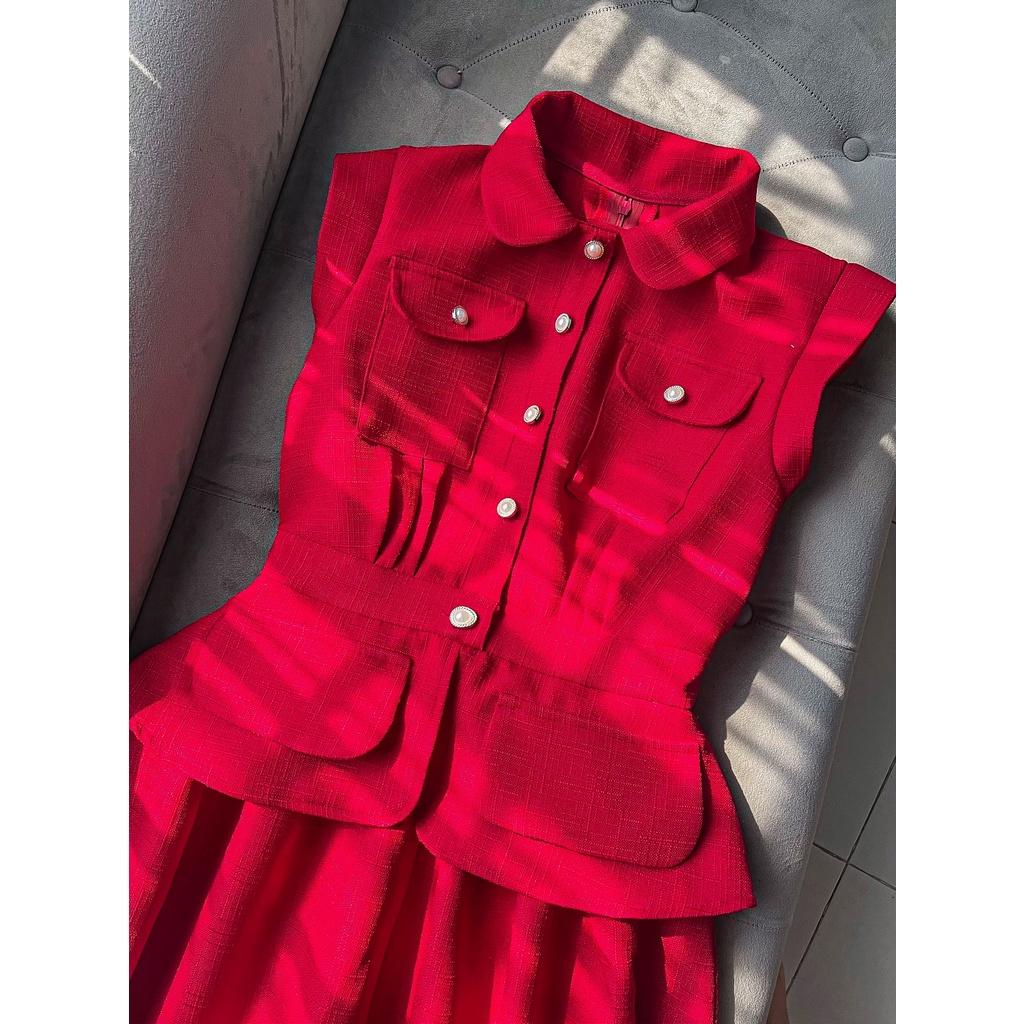 Spring Dress | Váy đỏ thiết kế phối ngực cao cấp xinh xắn Story.clothes thời trang nữ