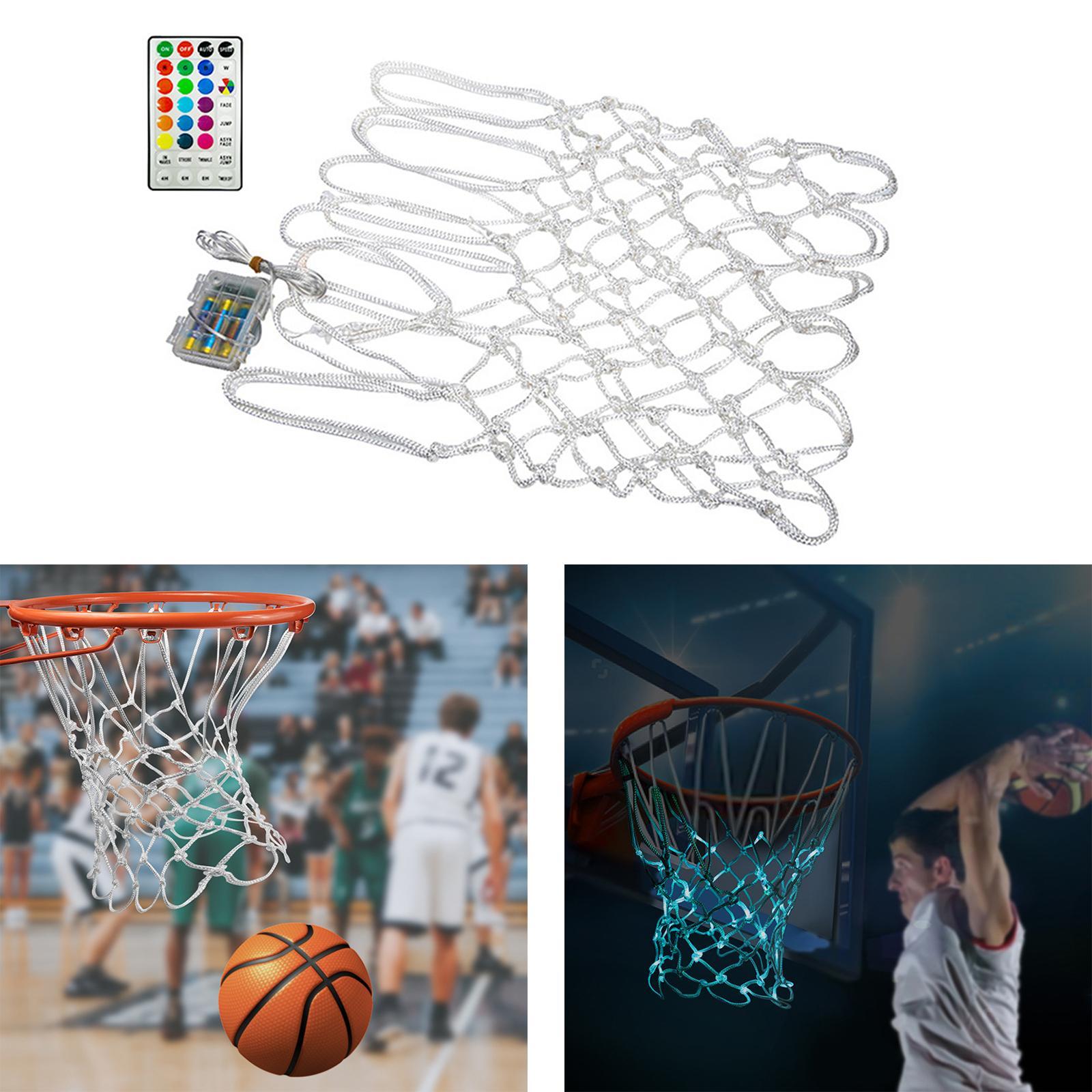 Glow in The Dark Outdoor Basketball Net Nylon Glowing Basketball Hoop Rim Net Thick Replacement Standard Size Net Rim Hoop