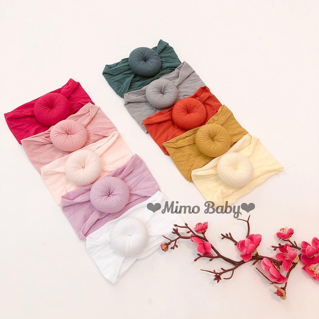 Băng đô cho bé - bản to xoắn tròn màu Retro Mimo baby BD16