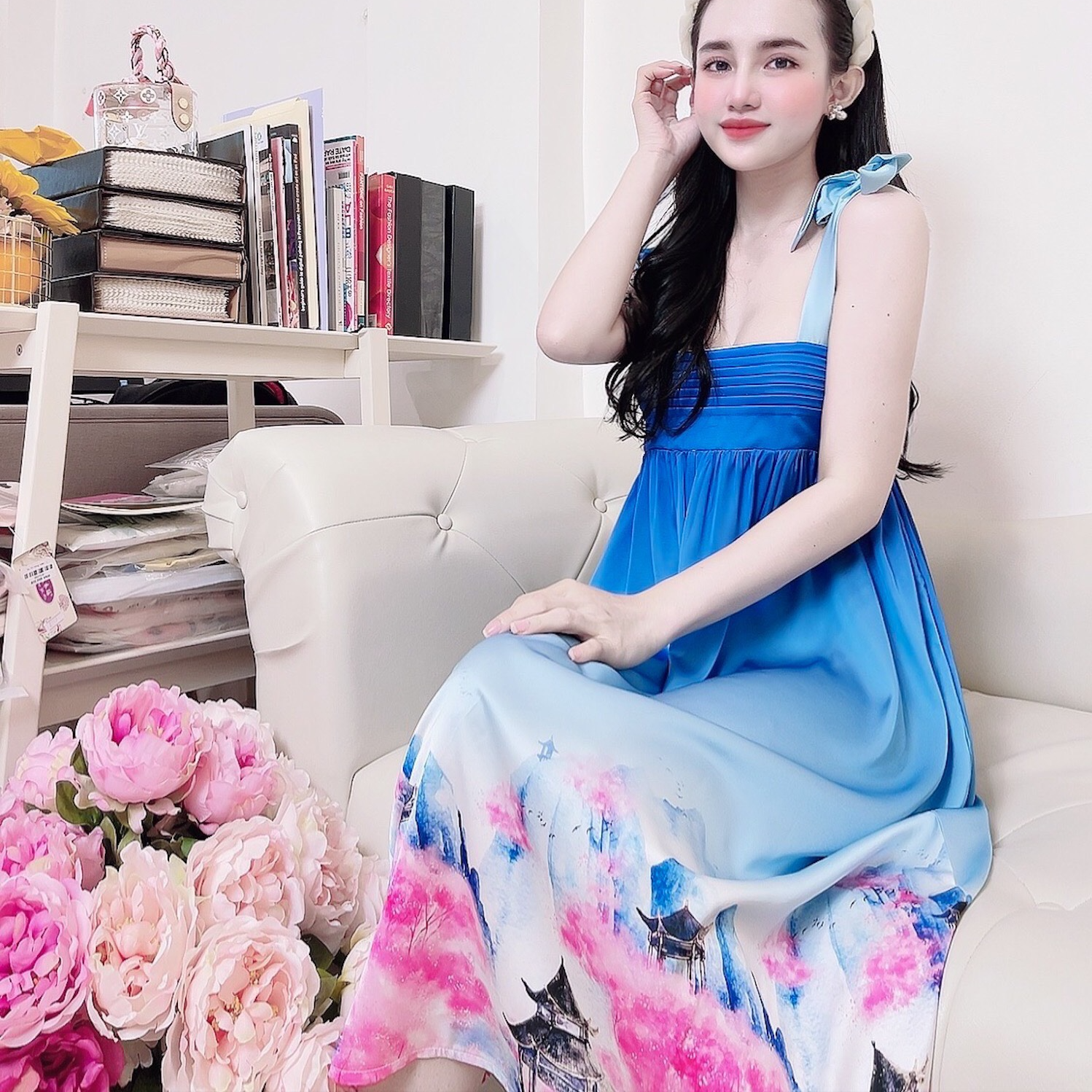 Váy Ngủ, Đầm Ngủ Dáng Xòe Chất Cotton Hoạ Tiết Hoạt Hình Dễ Thương