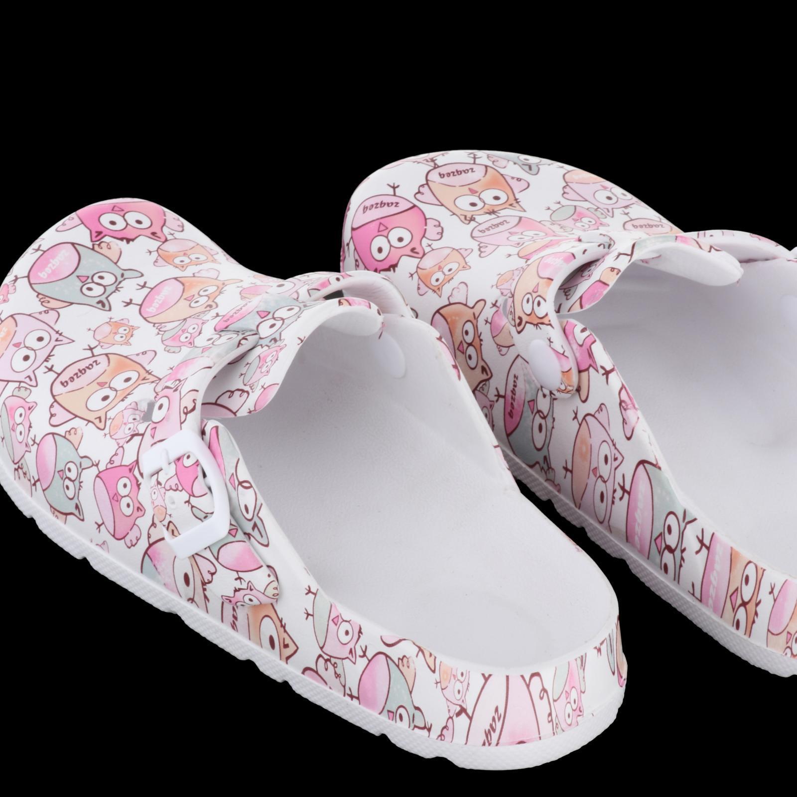 2 Pairs Womens Flower Printed Chef Clogs Shoes Non Work Nursing Shoes