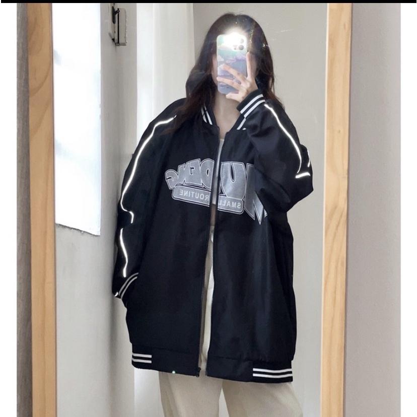 Áo Khoác Dù nam nữ Unisex Kiểu Bomber In Chữ MUDENG Phối Sọc Dạ Quang Phong Cách Hot Trend Mới tpp748