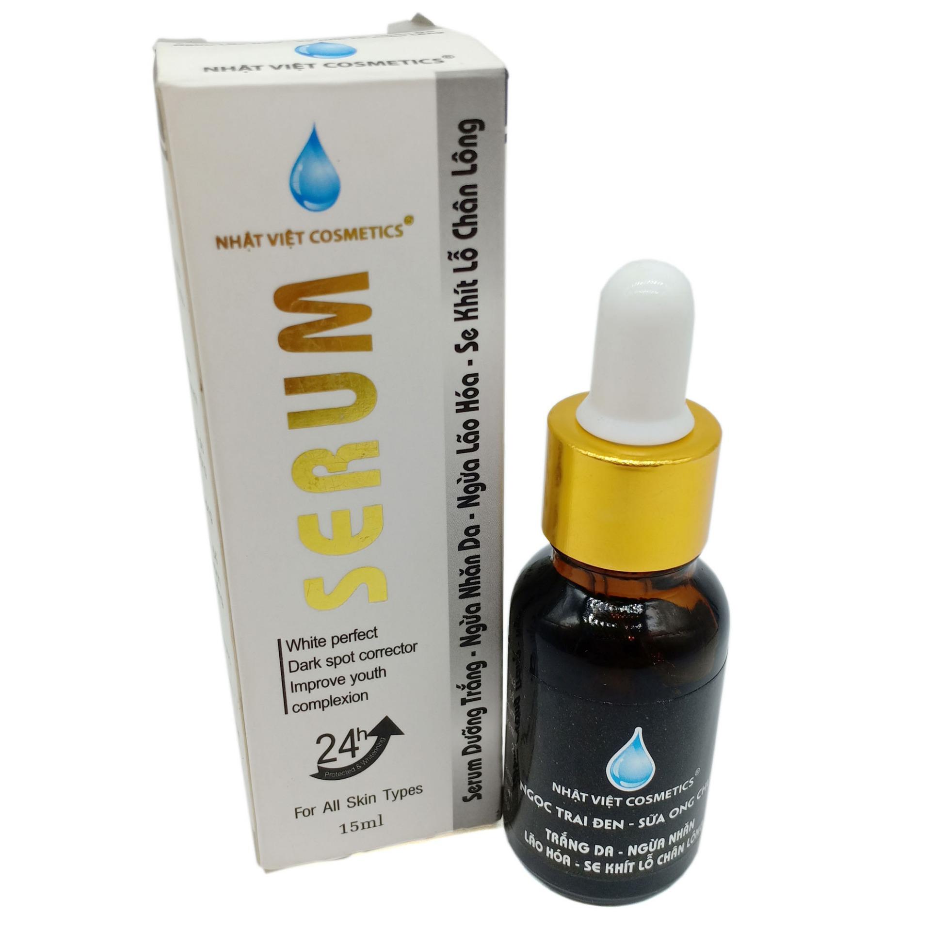 Serum Trắng Da, Chống Lão Hóa, Se Khít Lỗ Chân Lông, Ngọc Trai Đen, Sữa Ong Chúa (15ml)