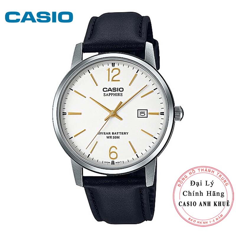 Đồng Hồ Nam Casio MTS-110L-7AVDF Dây Da - Kính Sapphire - Pin 10 Năm