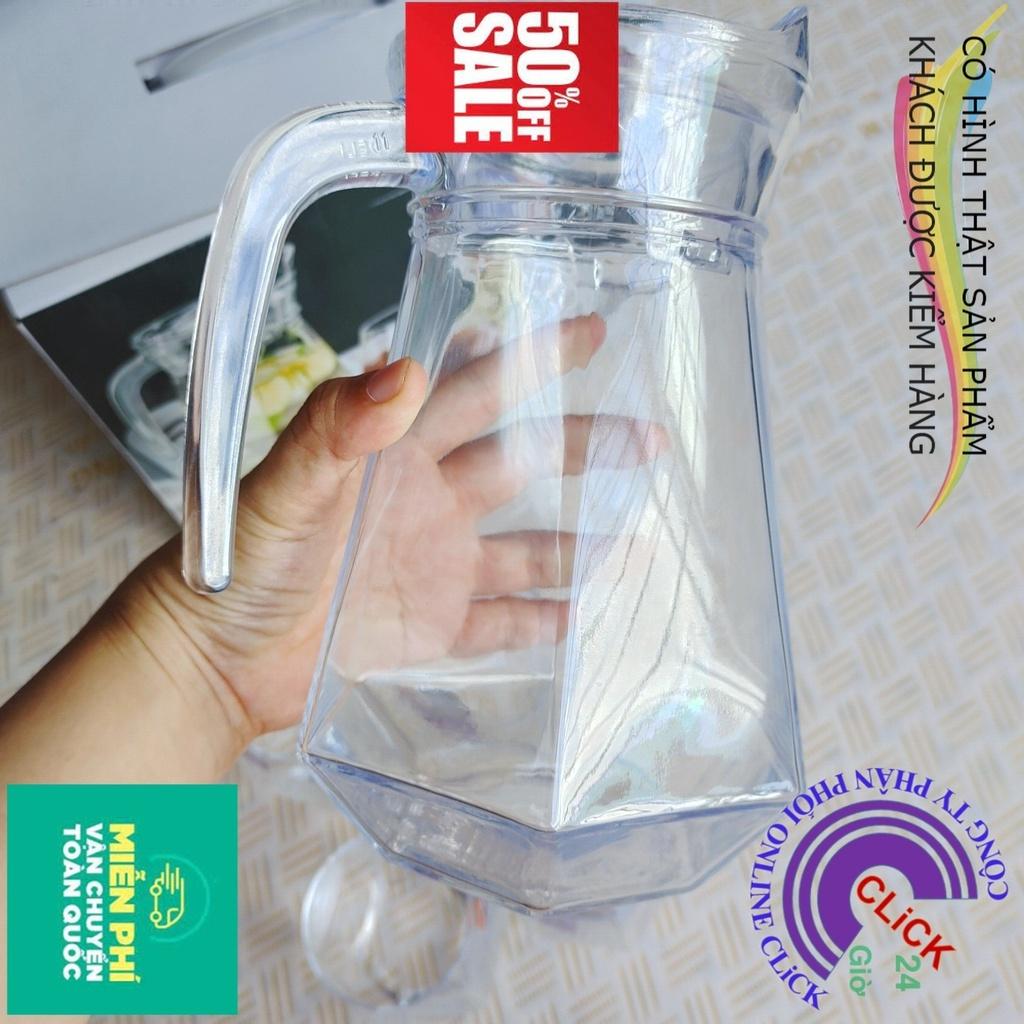 Bộ Bình và 6 Cốc Thủy Tinh AGLAIA Cao Cấp Chịu Nhiệt - Hàng Cao Cấp