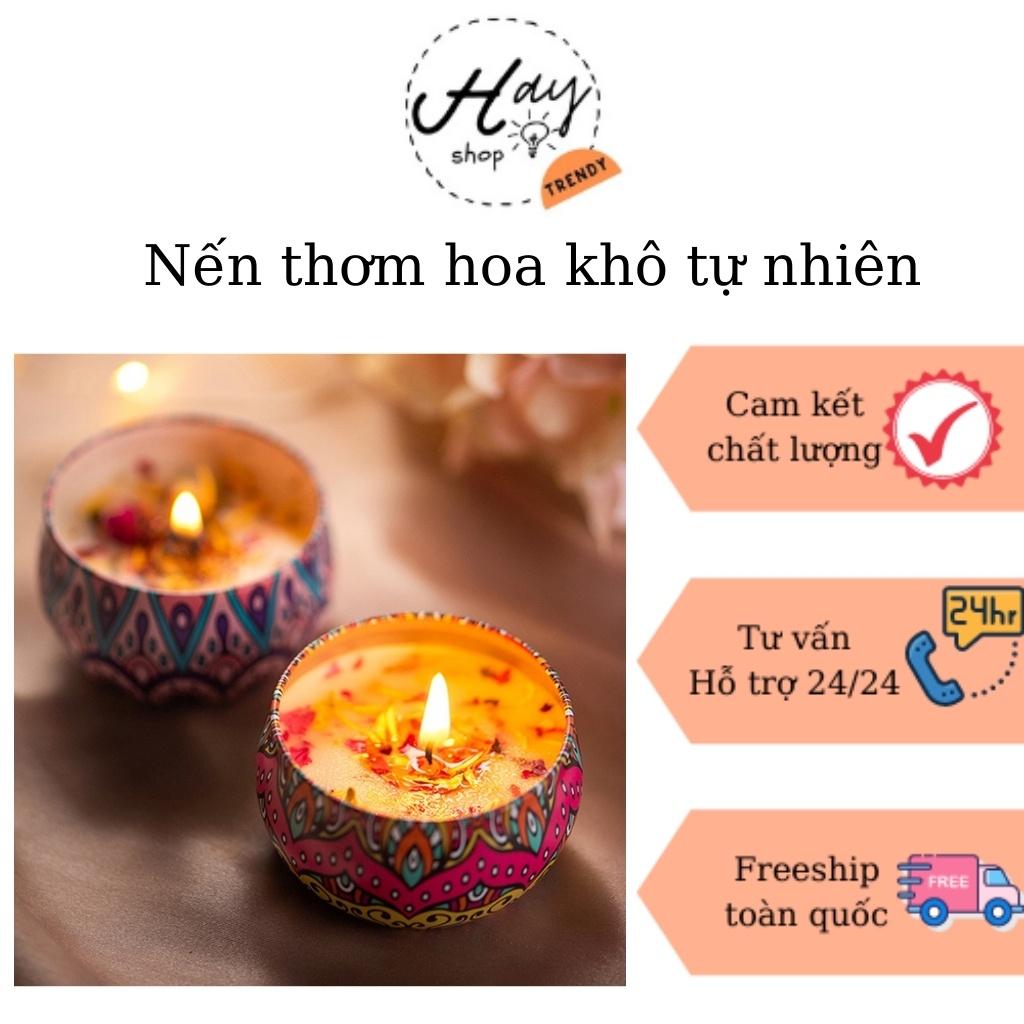 Nến Thơm Hoa Khô, Nến Thơm Tinh Dầu Thơm Phòng Thư Giãn