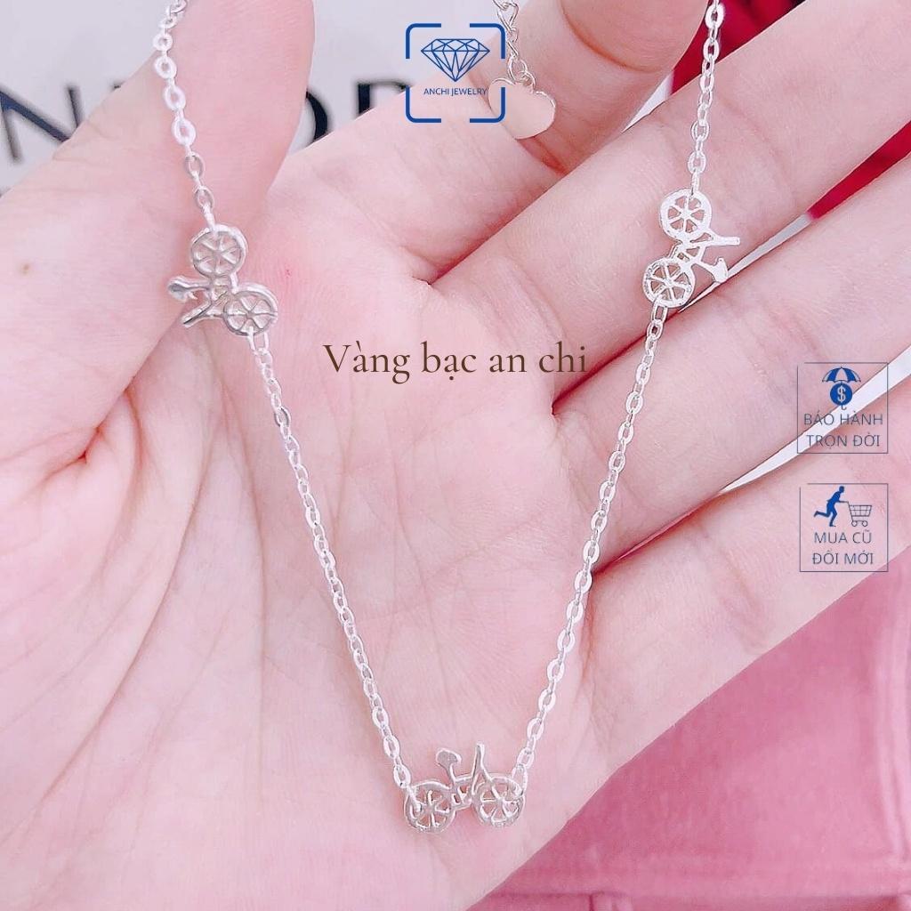 Lắc chân bạc nữ - Lắc chân nữ bạc thật mẫu mới mix mặt cười, Anchi jewelry