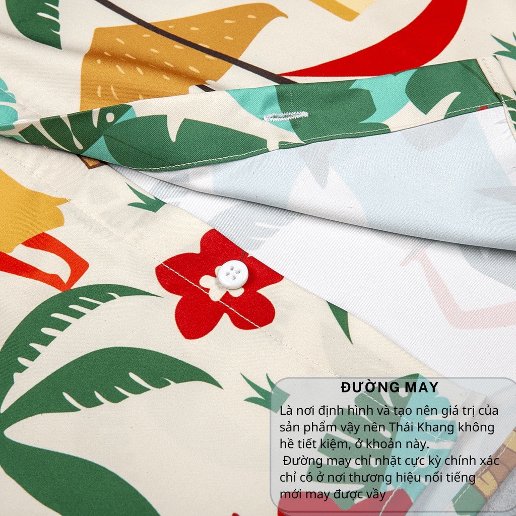 Áo sơ mi nam nữ vài lụa mềm họa tiết BIỂN HAWAII đẹp đi biển áo nhóm co giãn thấm hút cực mát