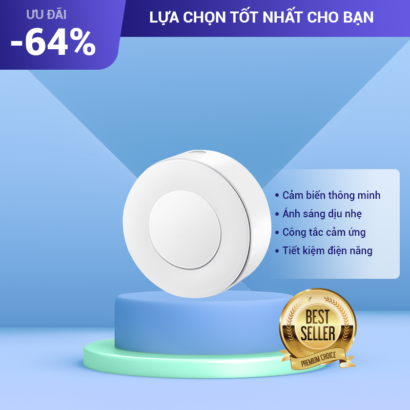 Đèn Ngủ Cảm Biến, Thiết Kế Nhỏ Gọn, Ánh Sáng Dịu Nhẹ Không Chói Mắt, Công Tắc Cảm Ứng Hiện Đại