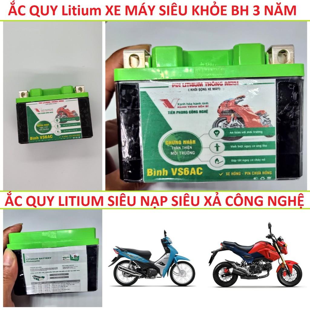 Bình ắc quy Litium xe máy mẫu mới siêu bền sạc xả mạnh lắp các loại xe