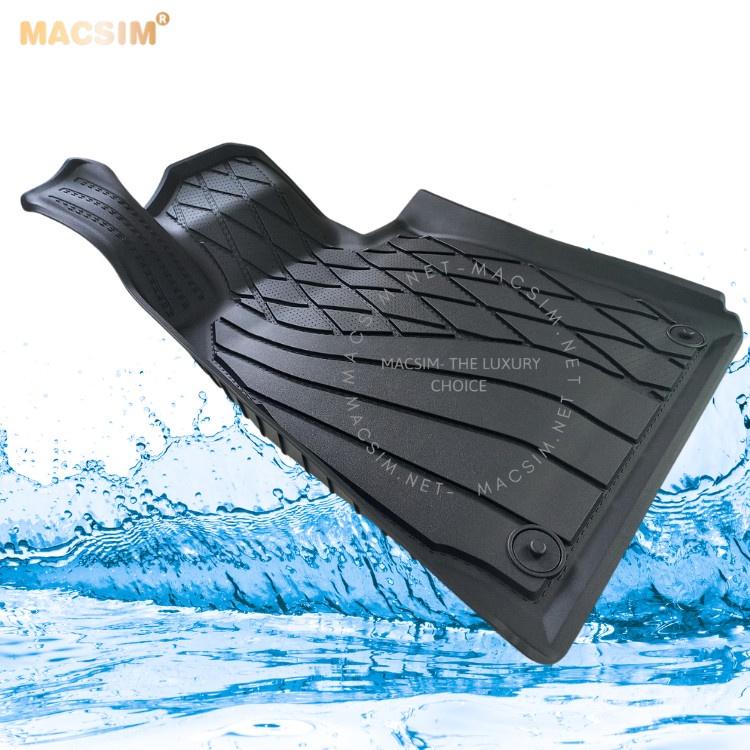 Thảm lót sàn xe ô tô Mercedes S 2021+ Nhãn hiệu Macsim 3W chất liệu nhựa TPE đúc khuôn cao cấp - màu đen