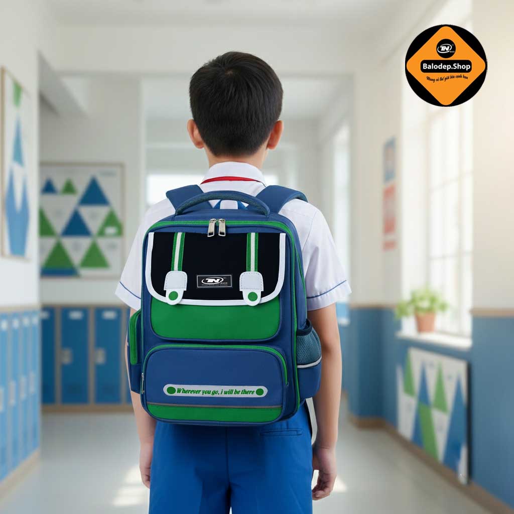 Balo Học Sinh Chống Gù TNBags Smart Green TN.B3111, Ngăn Mở 180 Độ, Thiết Kế Hiện Đại, Màu Xanh Năng Động!
