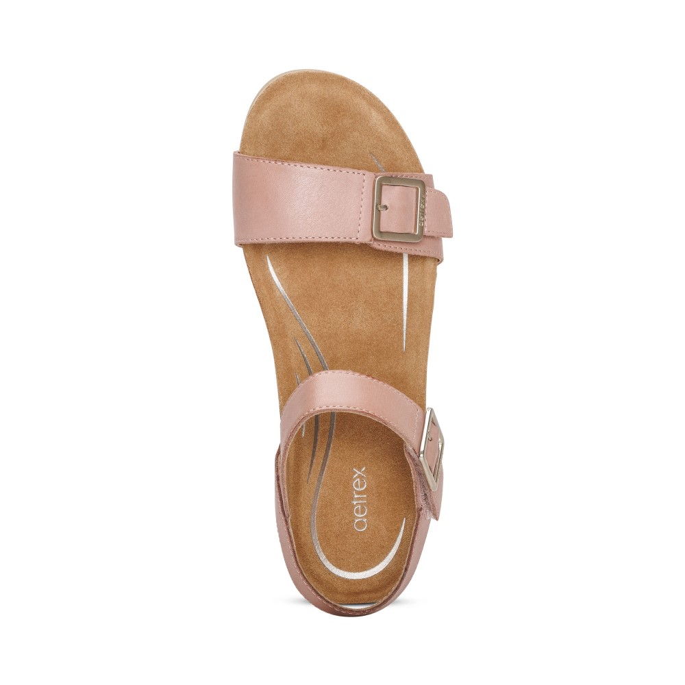 Sandal sức khỏe nữ Aetrex Lexa Rose - giày cao gót 5p đệm mềm