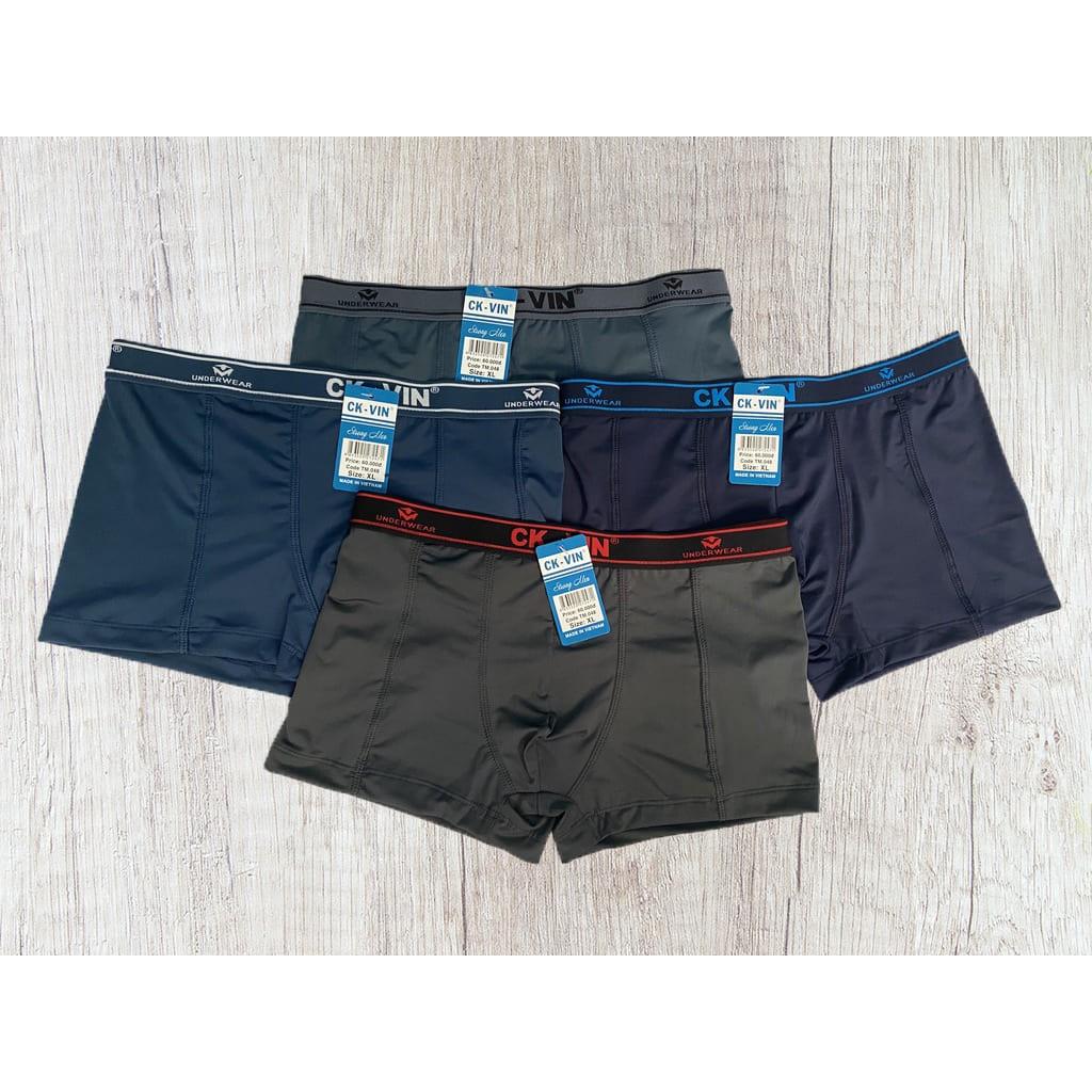 Quần lót-Quần sịp nam boxer cao cấp thun lạnh co dãn 4 chiều kiểu quần lót đùi nam lưng to nam tính lịch lãm