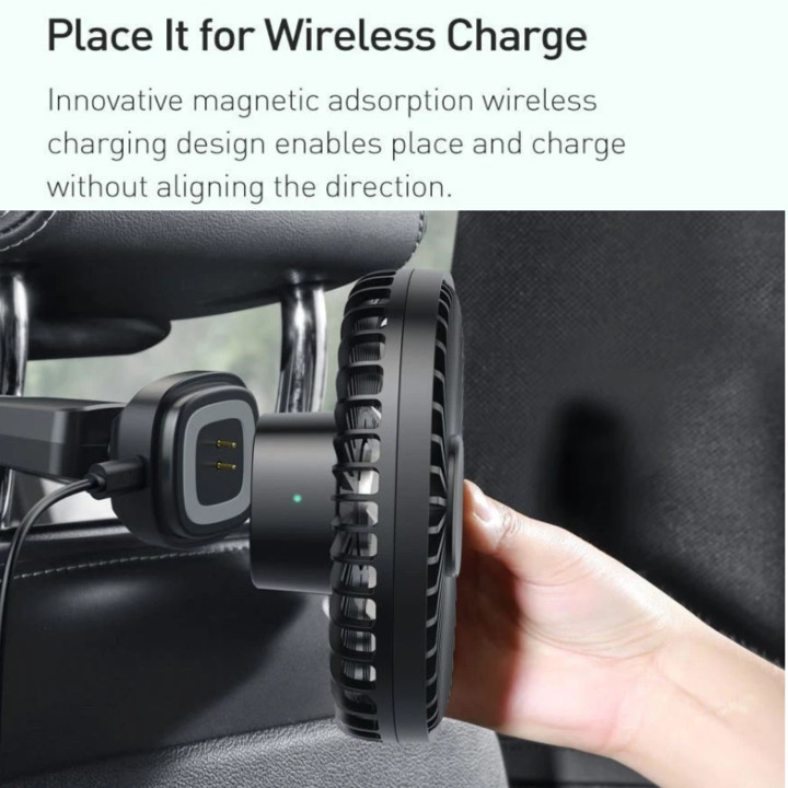 Quạt xếp gắn lưng ghế ô tô tích hợp pin thương hiệu Baseus CXZR-01 - Dung lượng pin: 1000mAh - Chất liệu: Nhựa ABS+PC - Hàng Nhập Khẩu