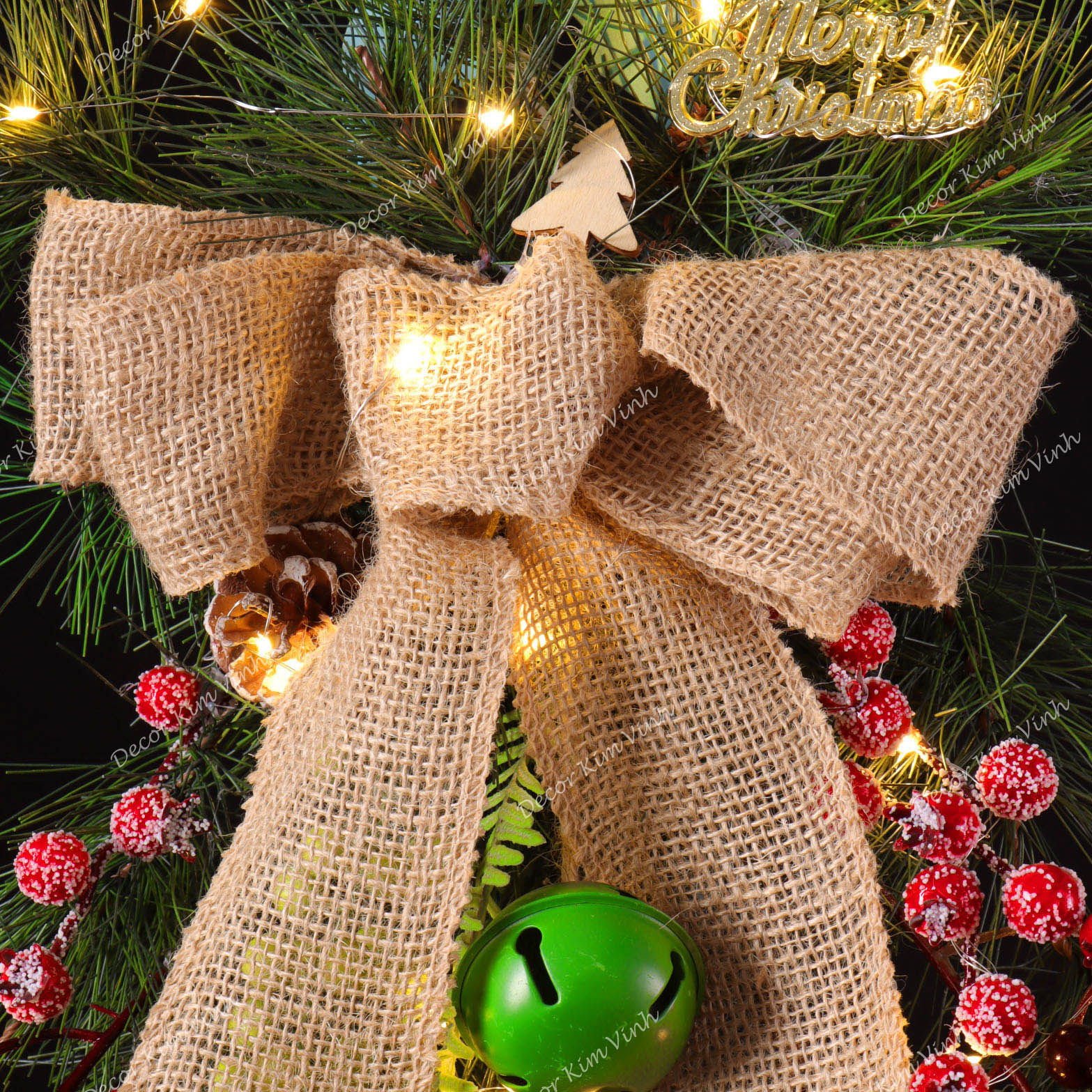 Dây Treo Chùm Thông CT10 Chùm Thông Lá Kim Trang Trí Noel Kèm đèn