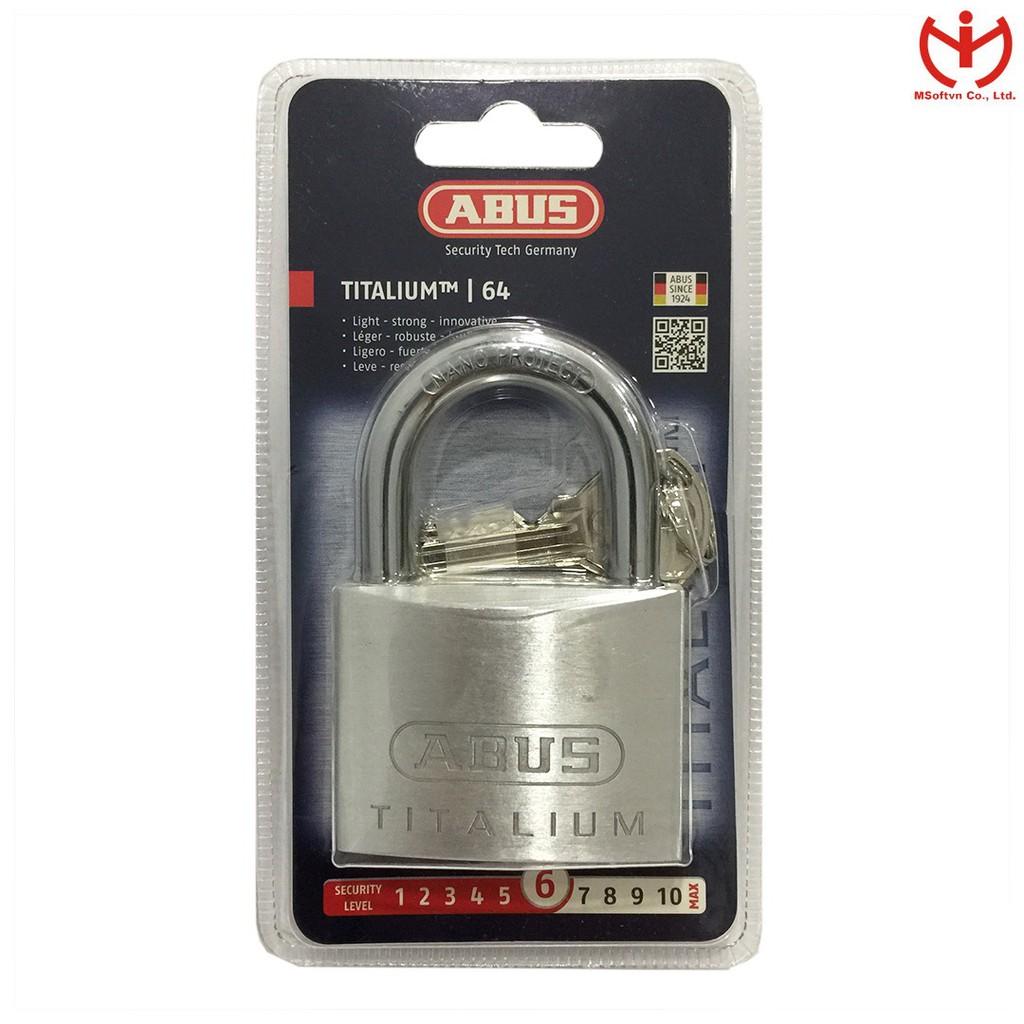 Ổ khóa ABUS 64TI/60 thân TITALIUM rộng 60mm chìa răng cưa - MSOFT