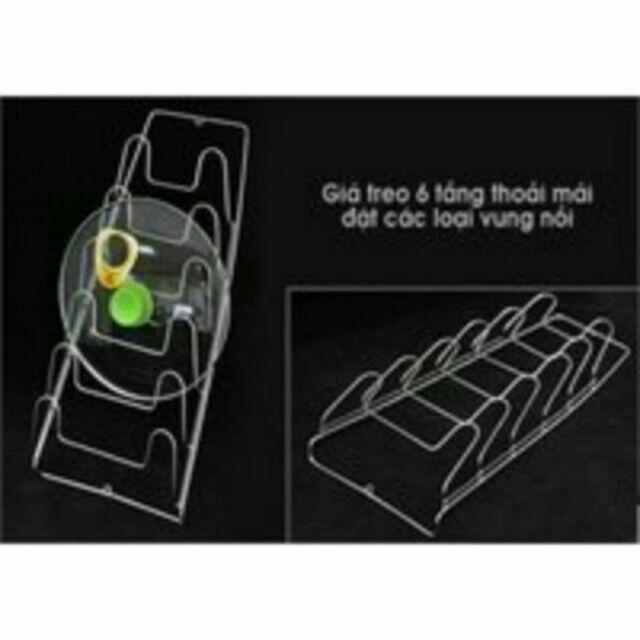 Giá cài vung nồi inox 6 tầng