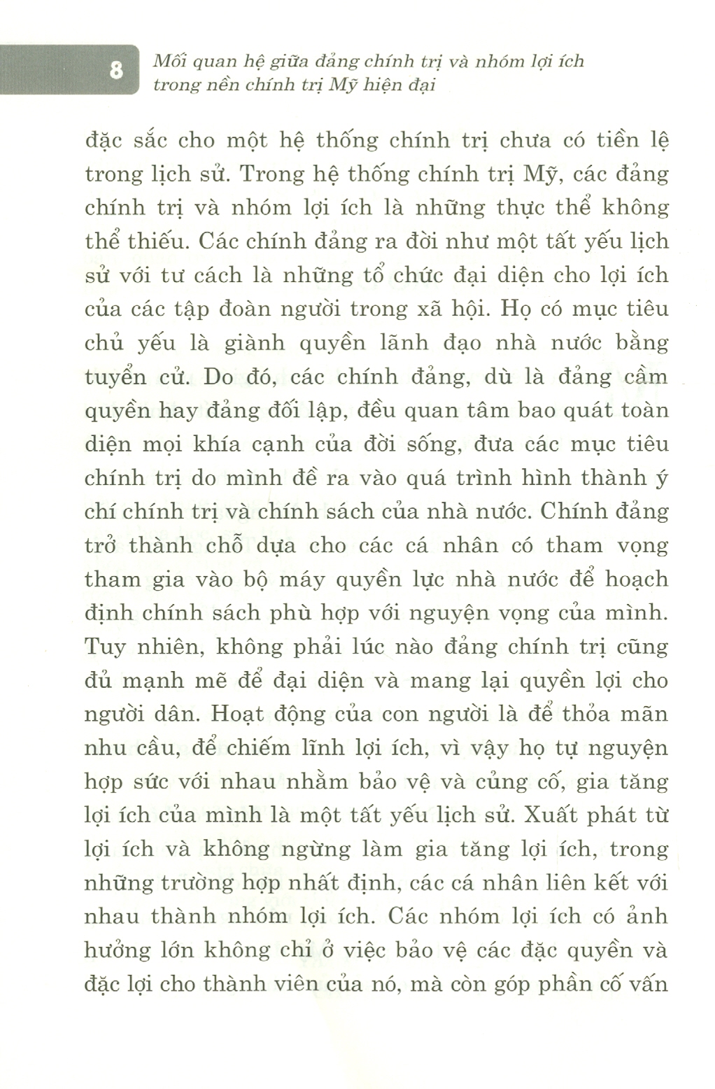 Mối Quan Hệ Giữa Đảng Chính Trị Và Lợi Ích Nhóm Trong Nền Chính Trị Mỹ Hiện Đại