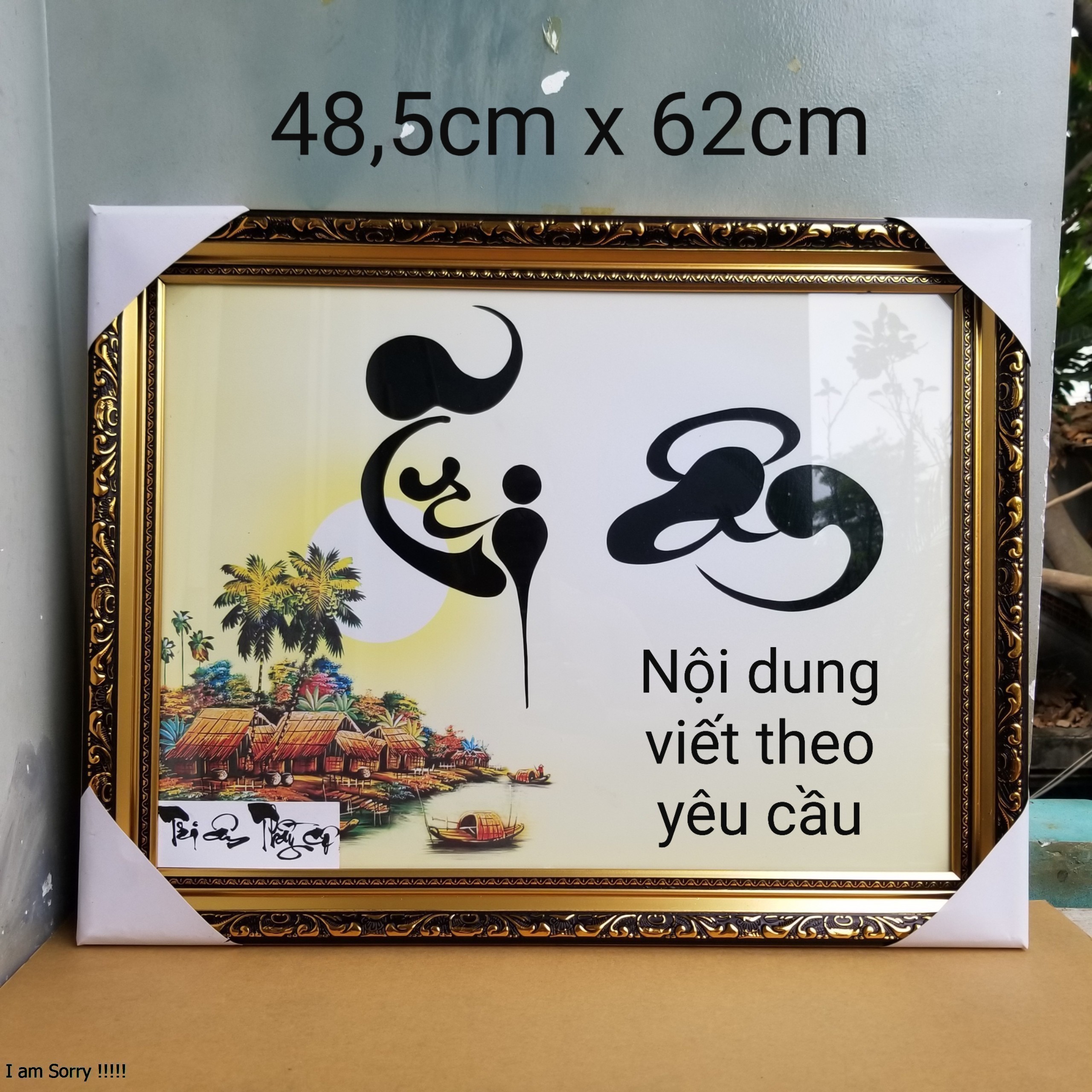 Tranh thư pháp Tri ân Thầy cô, nội dung viết theo yêu cầu.Quà tặng 20/11