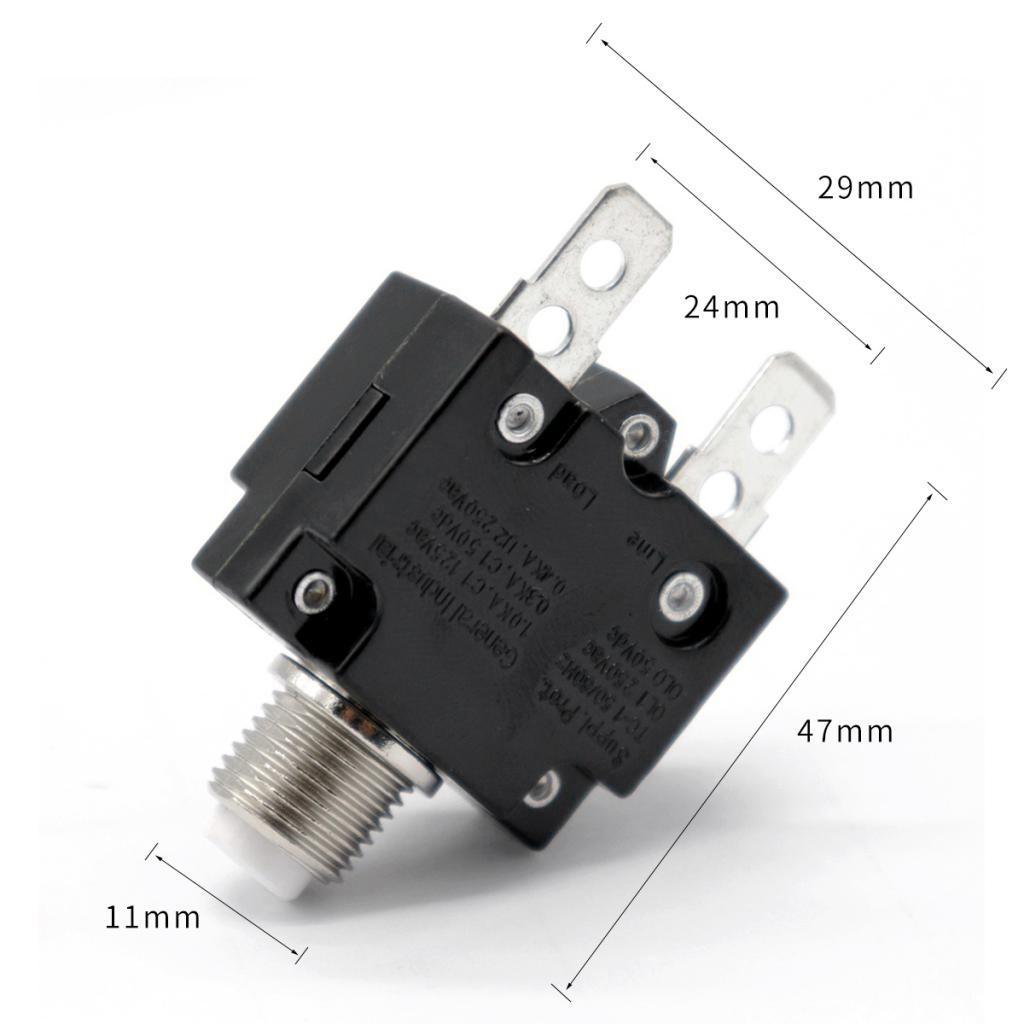 2 Pieces 12V-24V Push Button Resettable Panel Mount Circuit Breaker 30A+20A