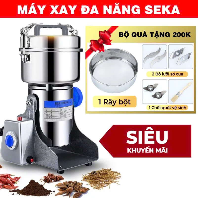 Máy Xay Bột Khô SeNNka 3000W – Đa Năng, Xay Cực Mịn, Nghiền Ngũ Cốc &amp; Hạt Khô Nhanh Chóng