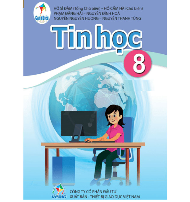 Sách - Tin học 8 Cánh Diều và 2 tập giấy kiểm tra kẻ ngang vỏ xanh