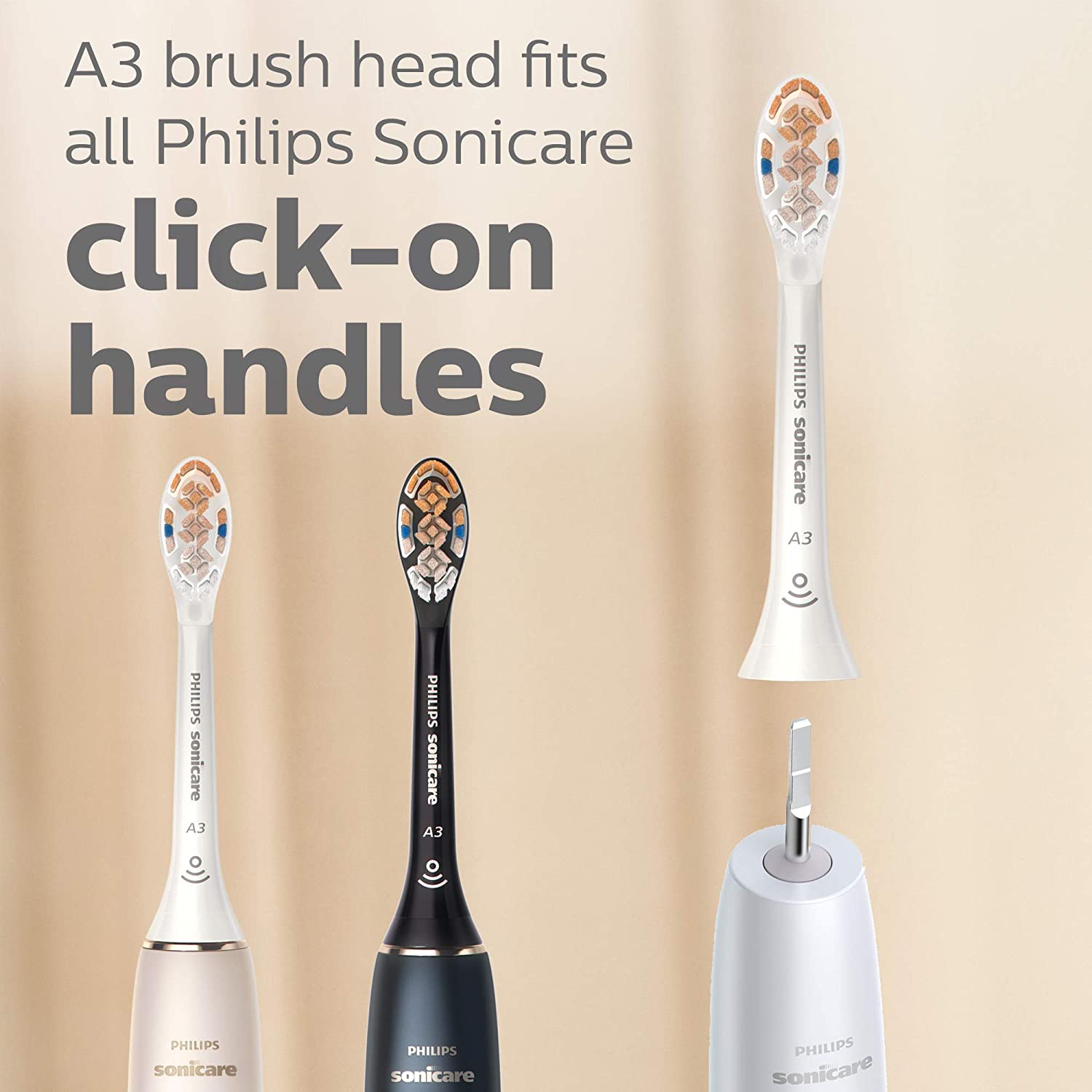 Đầu bàn chải đánh răng thay thế tất cả trong một cao cấp A3 chính hãng của Philips Sonicare Màu trắng