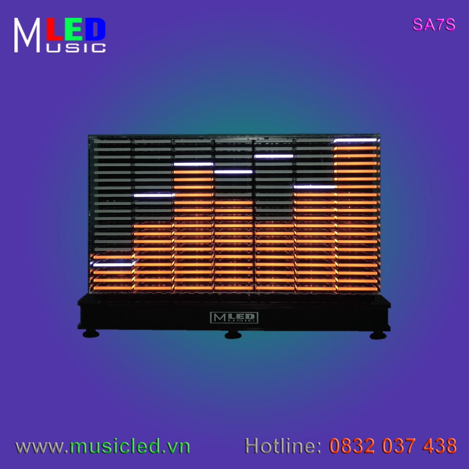 Dàn đèn Music LED nháy theo tần số nhạc 7 cột để bàn