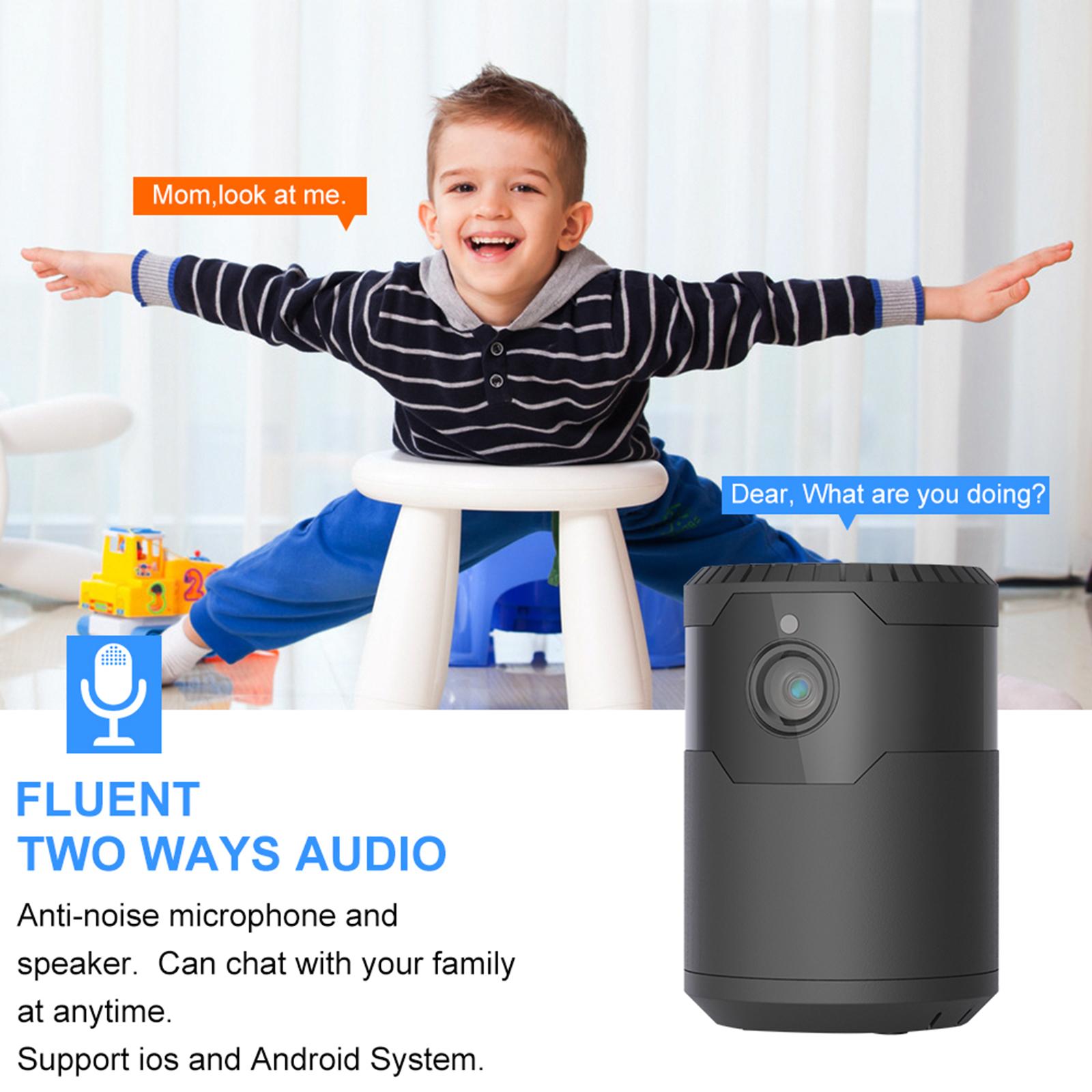 Mini WiFi Camera Security Camera LED Night Vision Motion-Tracking 1200mAh