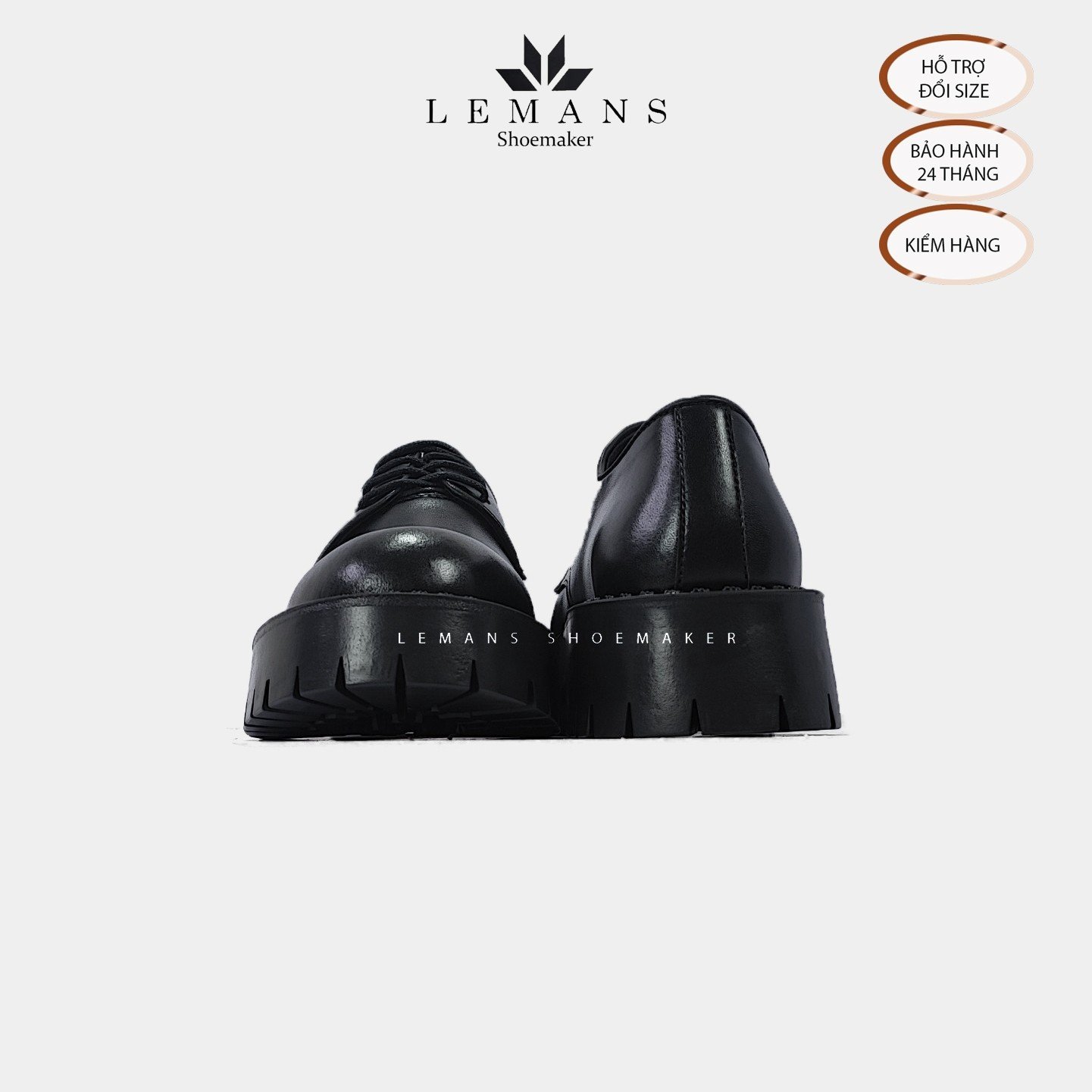 Giày Juno Chunky Derby LEMANS CHK01 nam da bò thuộc nguyên tấm, bảo hành 24 tháng