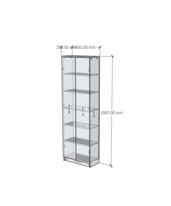 [Happy Home Furniture] CATY, kệ sách 6 tầng - 2 cửa mở,  60cm x 30cm x 189cm (DxRxC), KSA_004
