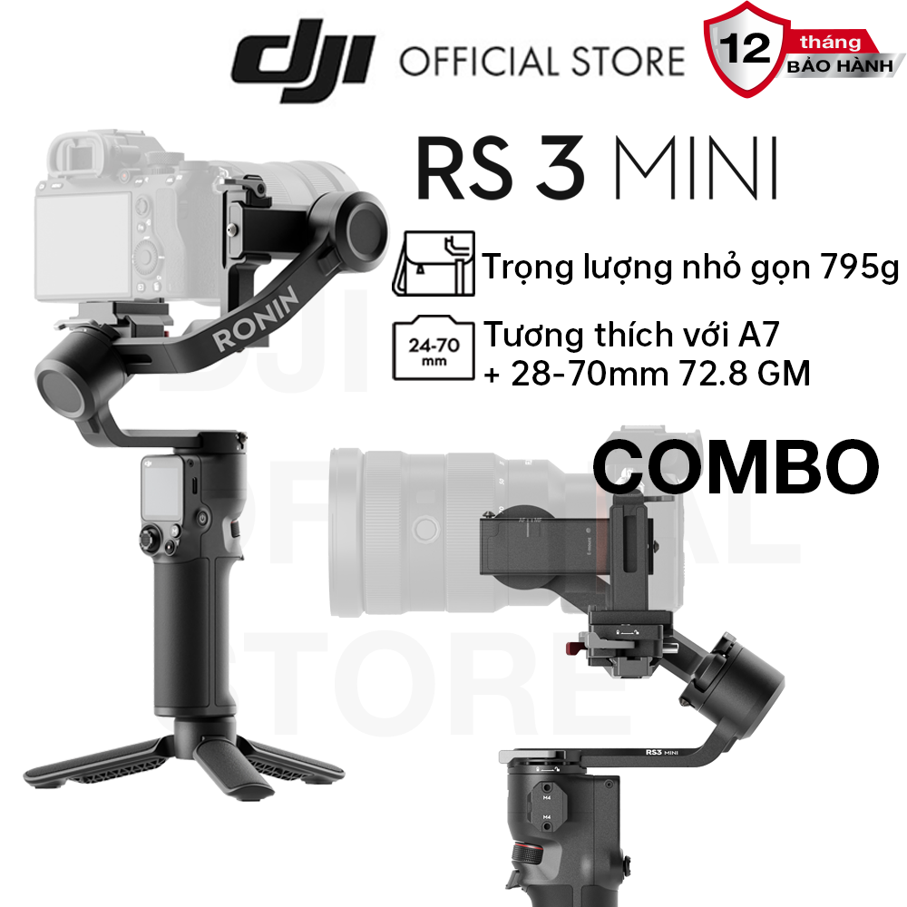 Gimbal máy ảnh DJI RS 3 Mini gọn nhẹ tải trọng 2kg (DJI RS 3 Mini) - Hàng chính hãng