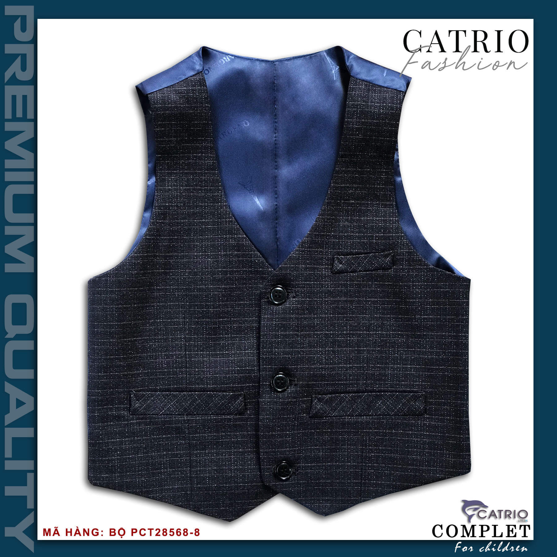 BỘ ĐỒ VEST BÉ TRAI CATRIO PCT28568/8 LÀ COMPLE TRẺ EM TỪ 8 TUỔI ĐẾN 12 TUỔI THUỘC BST QUẦN ÁO TRẺ EM CATRIO MÙA TIỆC CƯỚI LỄ TẾT SANG TRỌNG NĂM 2021