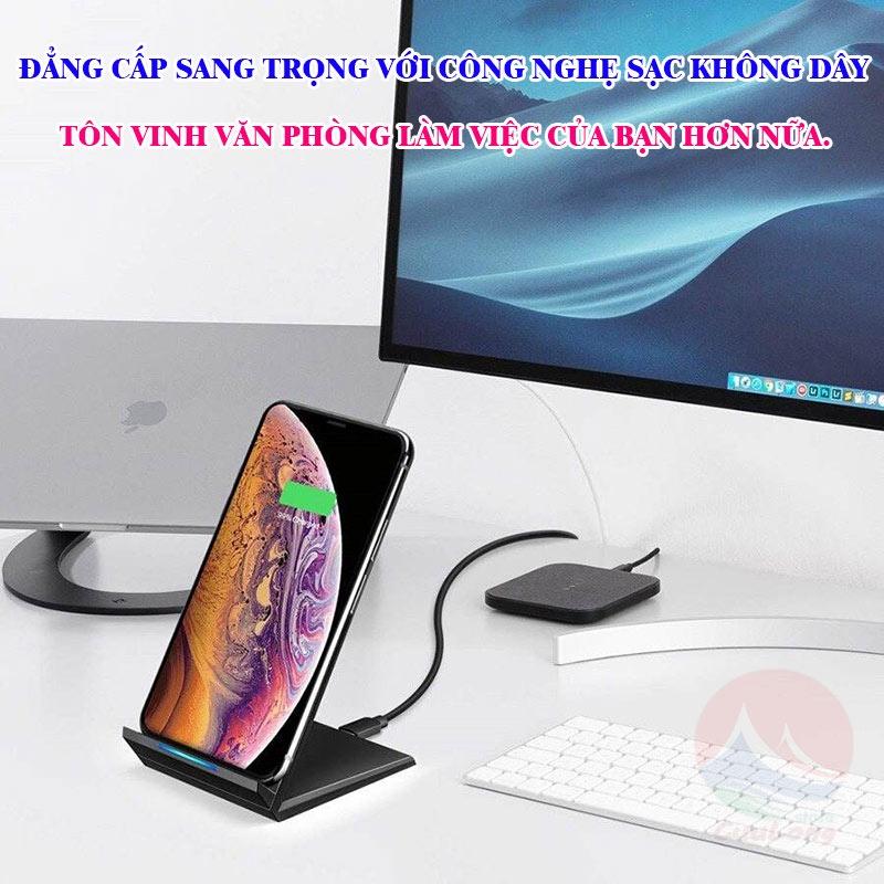 Đế Sạc Nhanh Không Dây 20/15/10W Làm Giá Đỡ Đèn Led Báo Đầy sạc ko dây 2 cuộn dây chuyển đổi cao